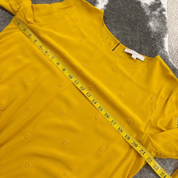 LOFT Boho Mustard Front Tie Blouse - Picture 7 of 9